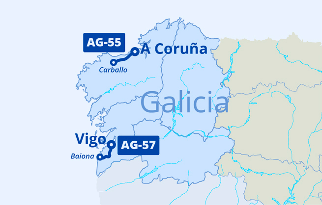Mapa AG-55 y AG-57